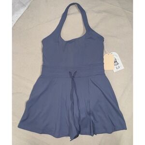 NWT Blogilates Women's Game Set Match Halter Active Dress Sz Medium M Blue